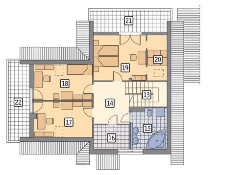 Rzut poddasza POW. 92,1 m²